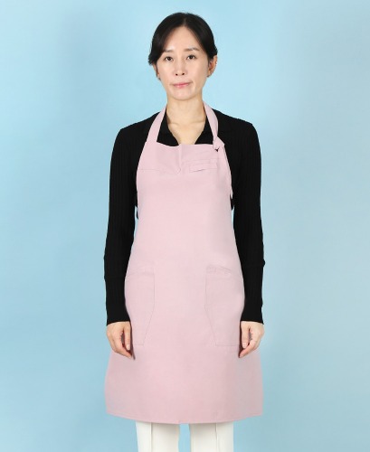 유폼 끈매듭 목걸이형 코지 고신축 앞치마 핑크 제작은 티팜